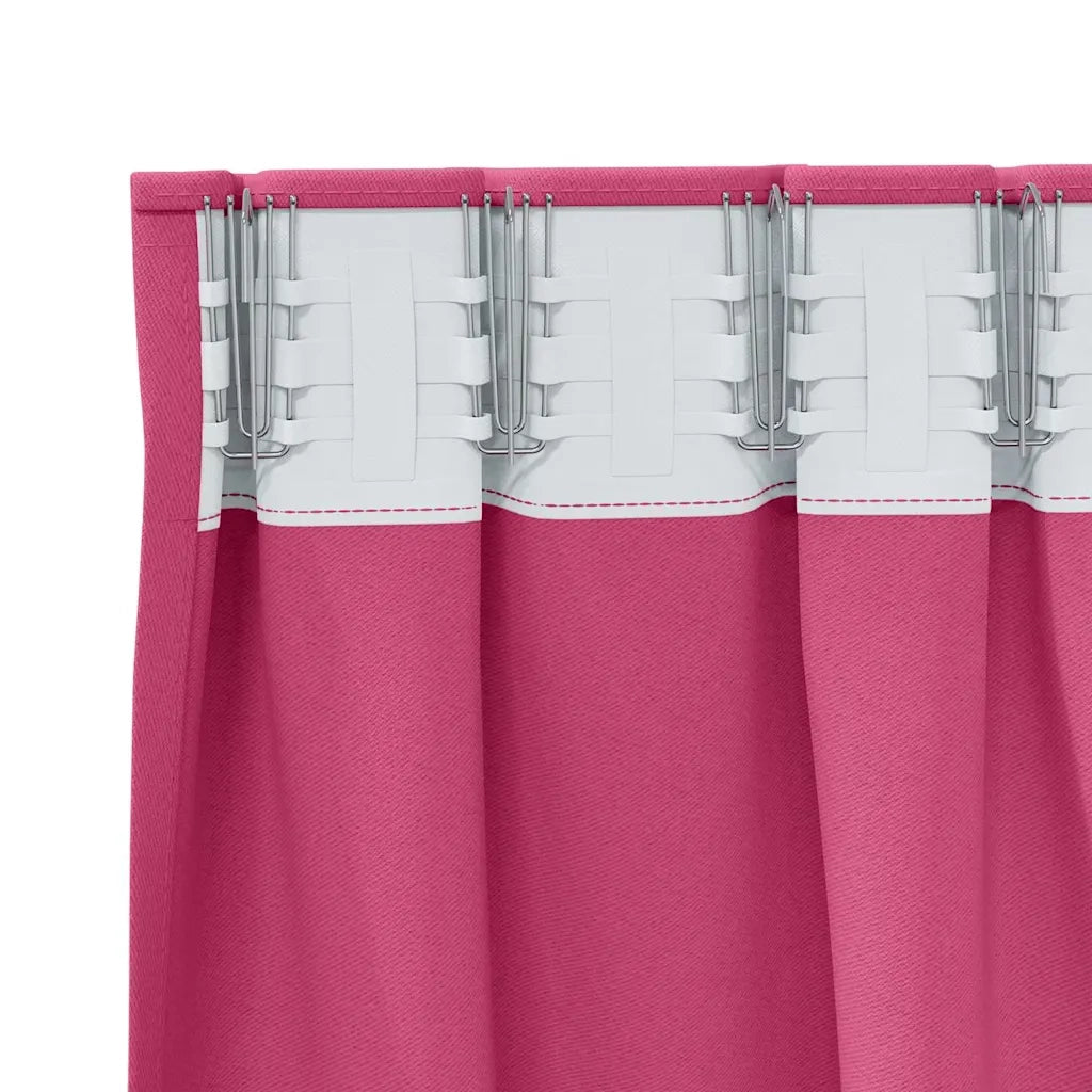 Tende Blackout con Anelli 2 pcs Rosa Vivo 225 x 140 cm 4107515