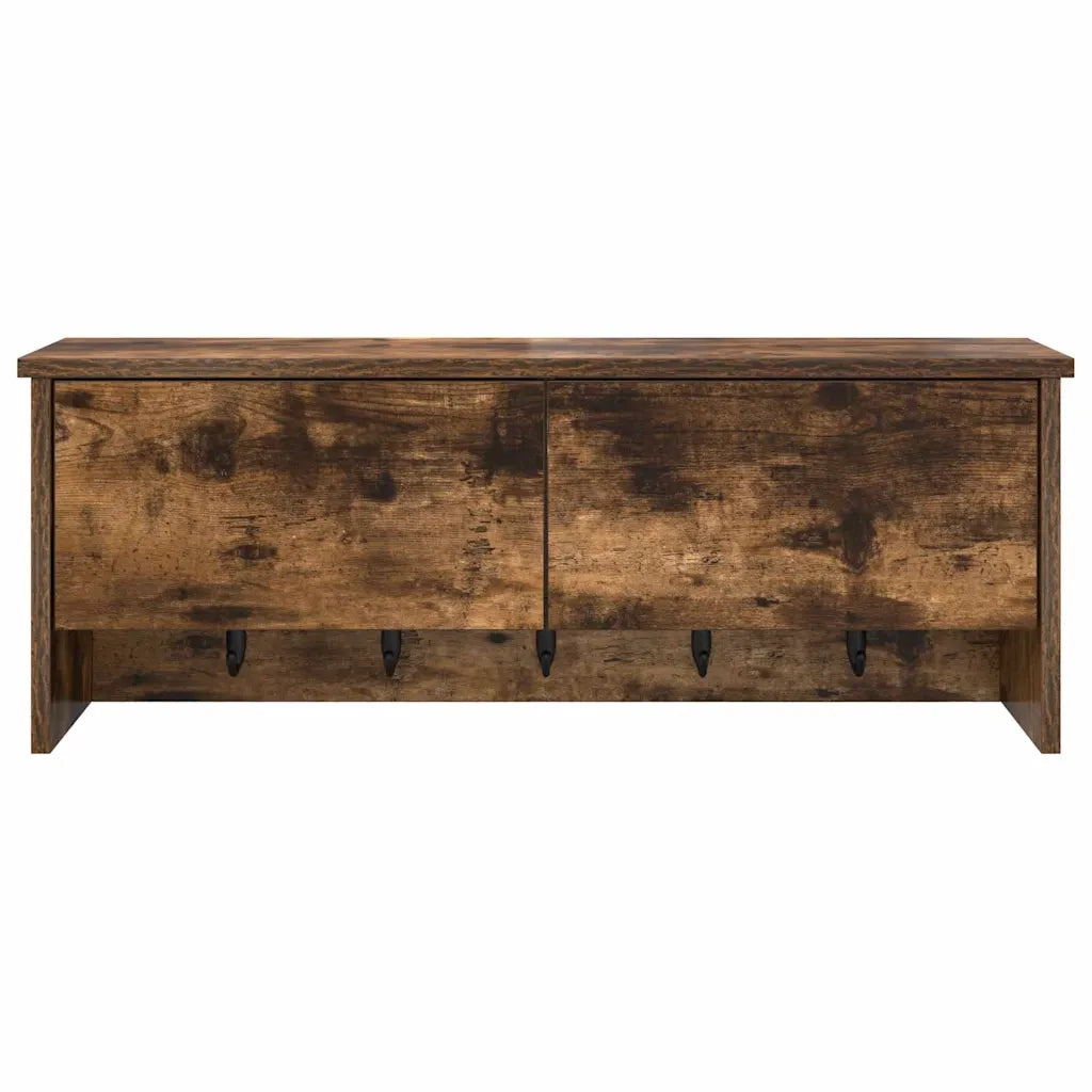 Appendiabiti a muro con lo scaffale Rovere fum¨¦ 80 x 20 x 30 cm CFW9107519