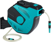 Avvolgitubo da Giardino Automatico a Muro, Tubo in PVC 20/30 M con Tubo di Alimentazione 2 M, Supporto Girevole a 180°, Ritorno Lento, Avvolgitubo Acqua Retrattile con Ugello Spray (20 M)