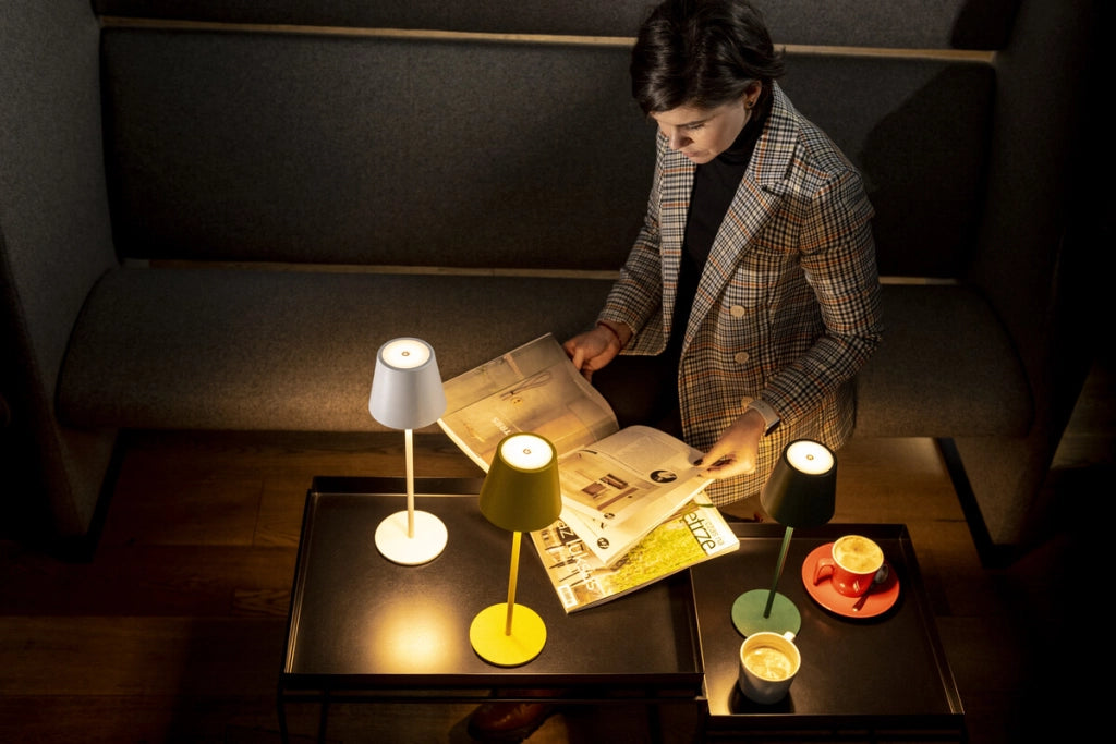 Lampada da tavolo LED dimmerabile IP54 bianca Kanlux INITA