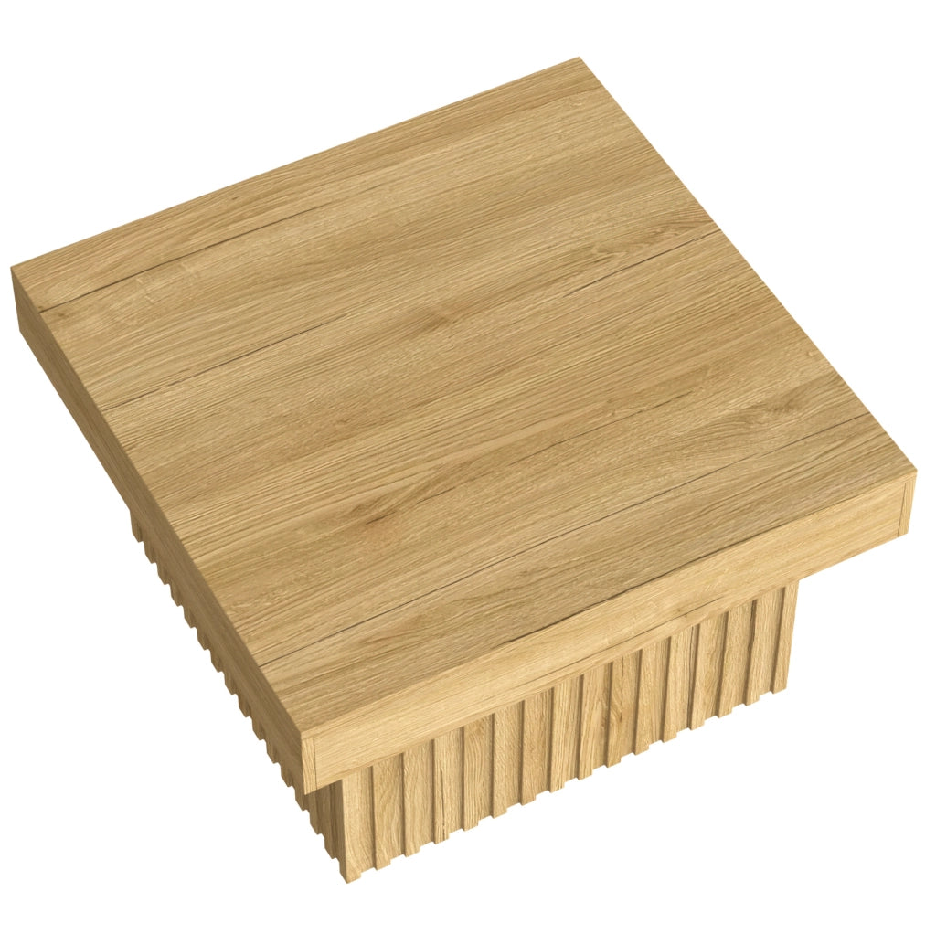 Tavolino da caffè 79x79x46 cm in PB e MDF; colore naturale