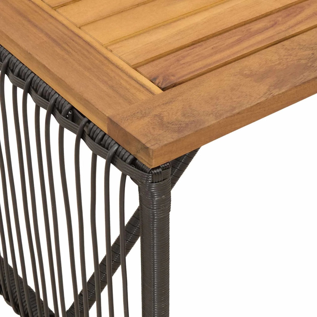 Tavolo da Esterno Nero e Marrone 80 x 40 x 40 cm polyrattan