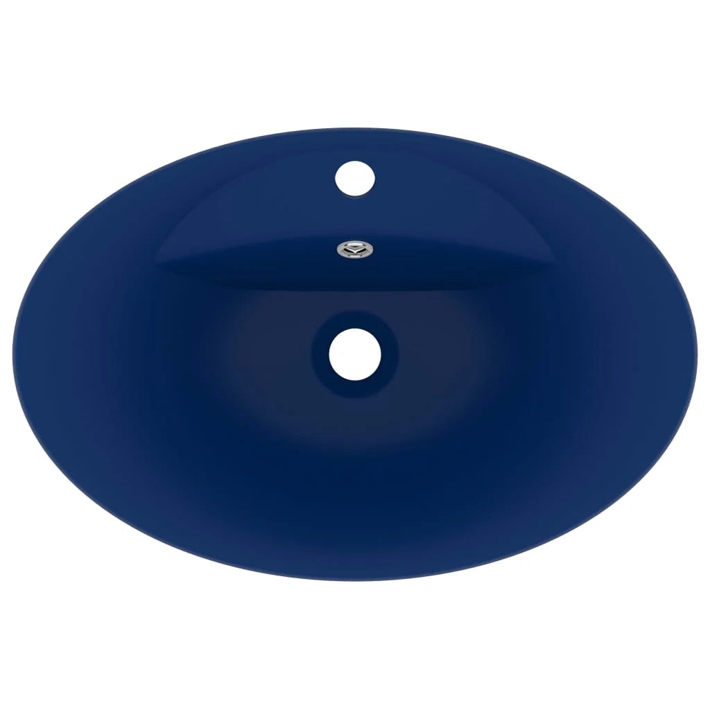 Lavabo ovale di lusso con troppopieno lavabo da appoggio lavabo da bagno uso interno 58,5 x 39 cm ceramica blu scuro opaco 02_0002677