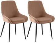 Set di 2 sedie per sala da pranzo Elmira velluto nero 5