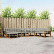 Set di divani da esterno 8 pcs Grigio Naturale e Chiaro