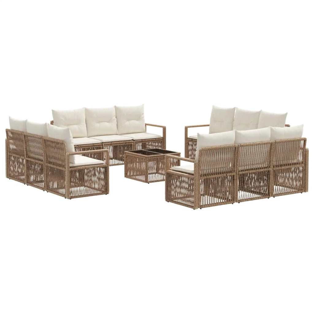 Set Divano da Giardino 13 pcs Beige polyrattan 3435666