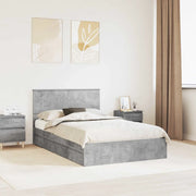 Letto con Contenitore con testiera Grigio cemento 135 x 190 cm 3408469
