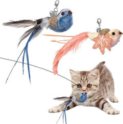 Giocattolo interattivo per gatti con oscillatore per uccelli con piume di riserva