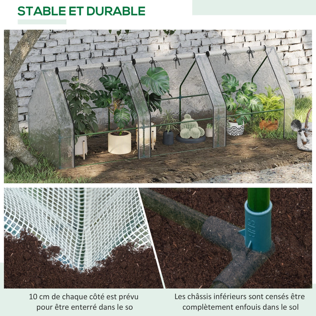 Mini Serra da Giardino ¨C zephmum ¨C 270x90x90 cm Bianco Acero PE