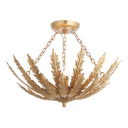 Plafoniera Art Déco foglie oro 3xE14 Endon Delphine