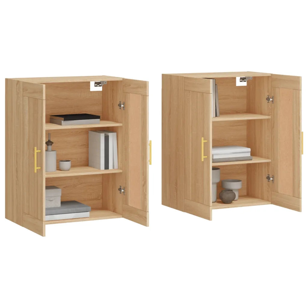 Armadietti a Parete 2 pz Rovere Sonoma in Legno Multistrato 3198004