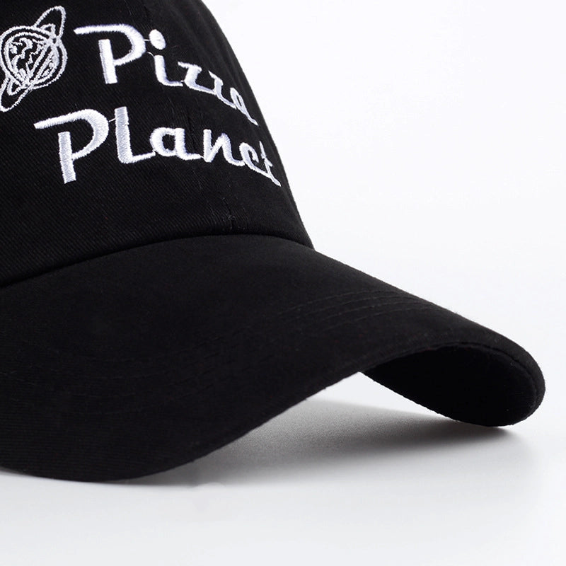 Cappellini da baseball neri con ricamo Pizza Planet