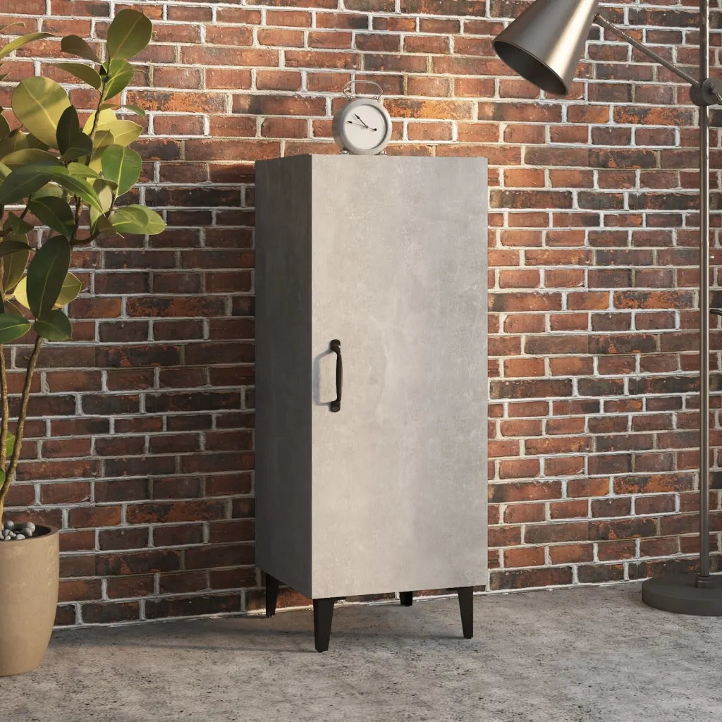 Credenza | Madia | Buffet da pranzo | Armadio da pranzo Grigio Cemento 34,5x34x90 cm in Legno Multistrato
