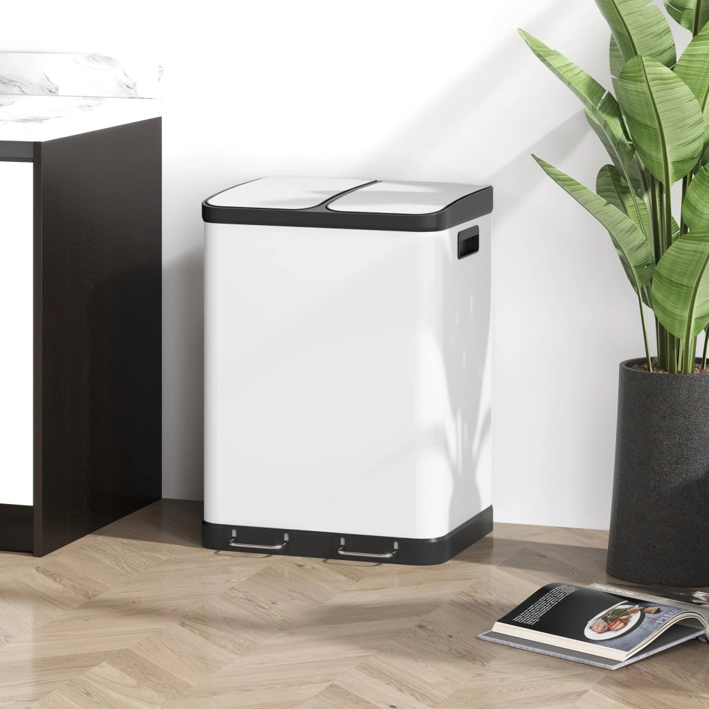Bidone doppio 2x30L con pedale ¨C zephmum ¨C grigio antracite