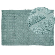 Tappeto in morbido cotone verde menta 140 x 200 cm con motivo geometrico camera da letto soggiorno