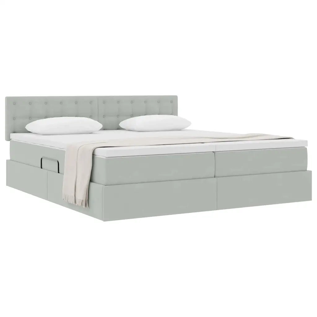 Letto con Contenitore con materasso Grigio chiaro 90 x 200 cm 3370997