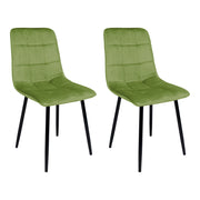 Sedia da pranzo imbottita in velluto verde pistacchio (2 pz.) - Karima - SD39KAPM