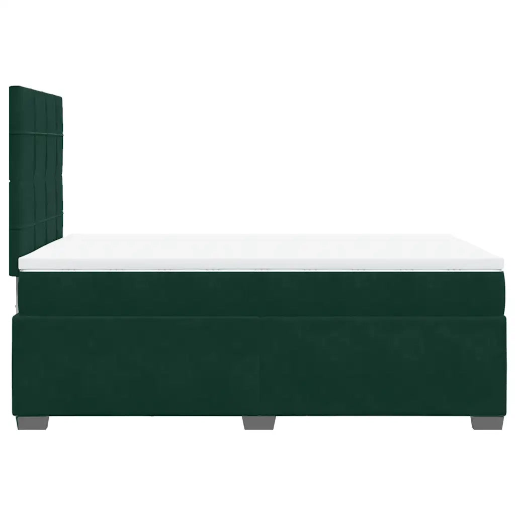 Giroletto a Molle con Materasso Verde Scuro 120x190 cm Velluto 3290861