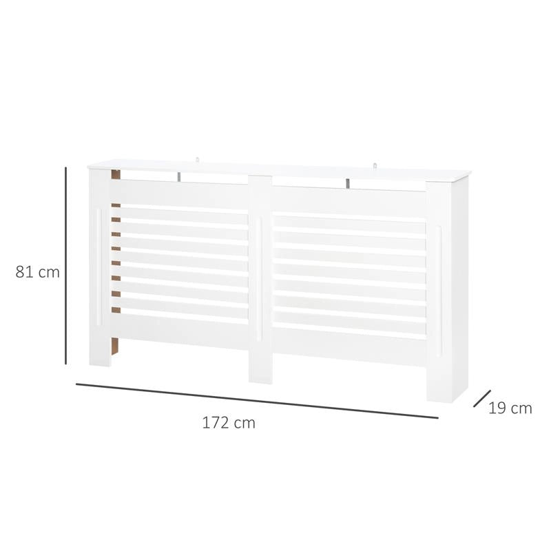 COPRITERMOSIFONI A DOGHE CON RIPIANO PORTAOGGETTI, IN LEGNO, 172X19X81 CM, BIANCO