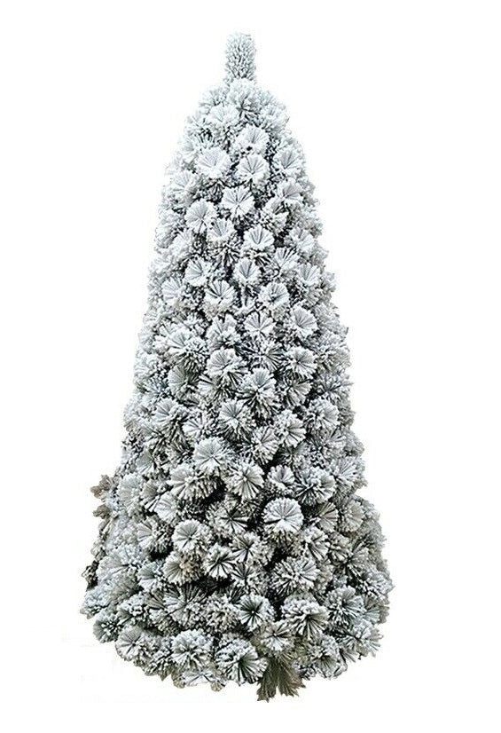 Albero di natale innevato cortina new top slim h.180 apertura ad ombrello in pvc+needle
