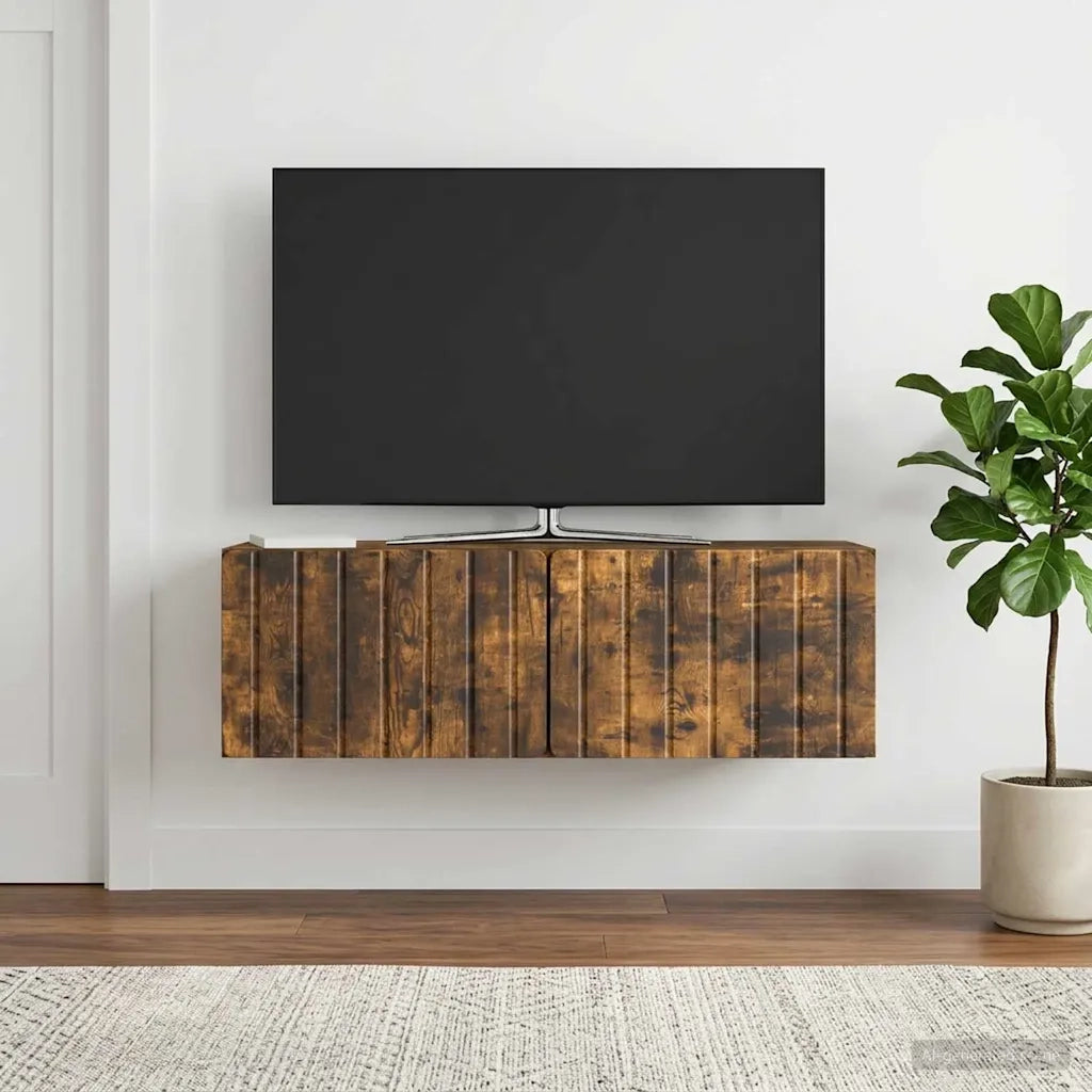 Mobile Porta TV da Muro Rovere Fumo 98 x 31 x 30 cm 898390