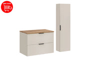 Set mobili bagno 80 cm con piano e Szafką wysoką Adel Cashmere 80 cm