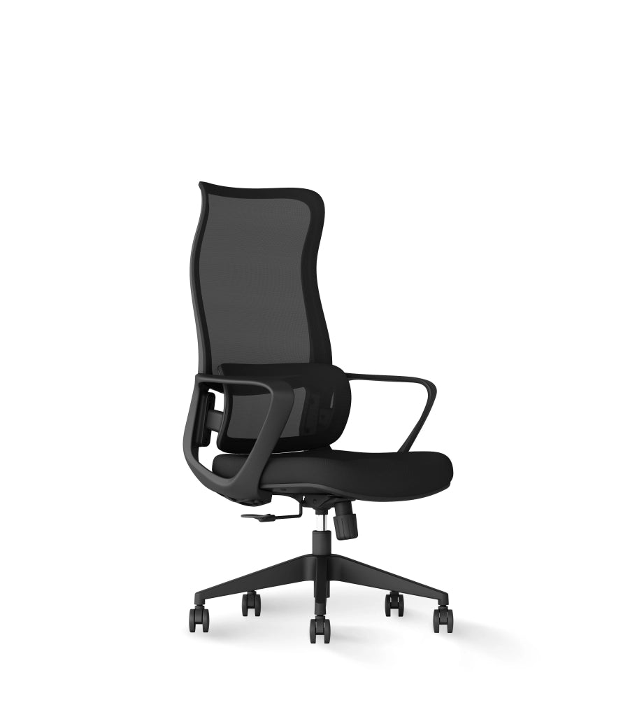 Sedia studio Hispanohogar altezza regolabile in tessuto nero