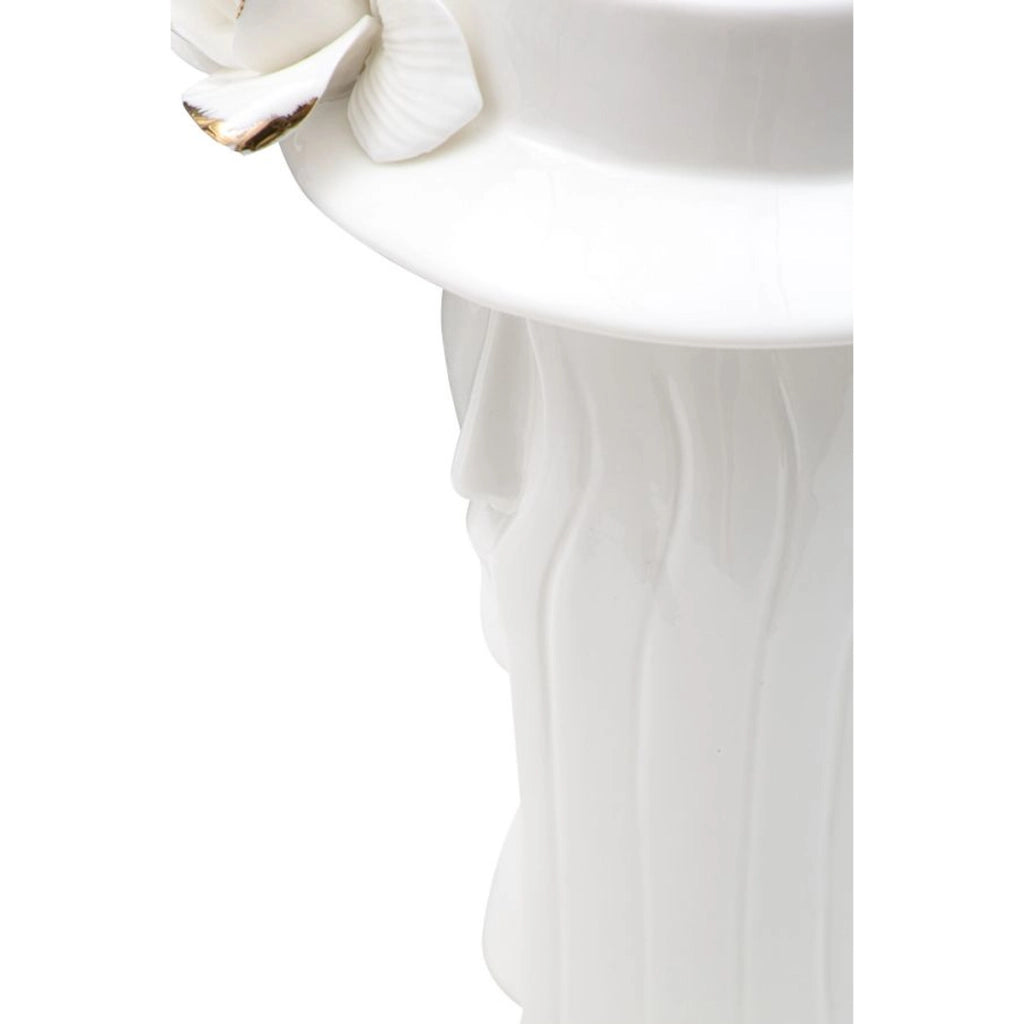 Vaso Decorativo Viso 29, Bianco, Porcellana, 15x13,3x23,5 cm