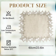 Tavolo Coperto 60 x 60 cm - Beige Lino - Orlo Cordonato - Decorazione da Tavola - Tavolo da Pranzo/Cucina - Materiali di Alta Qualità - Panno da Tavolo