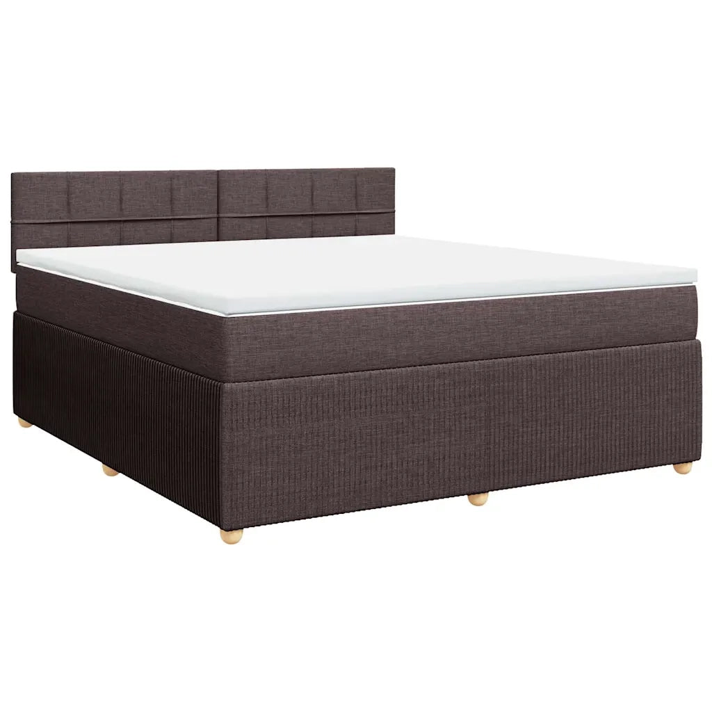 vidaXL Giroletto a Molle con Materasso Marrone Scuro 180x200cm Tessuto
