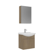 Set mobile lavabo con specchio (2 pezzi) "Purus 55" - 55 x 50 x 58 cm - Rovere