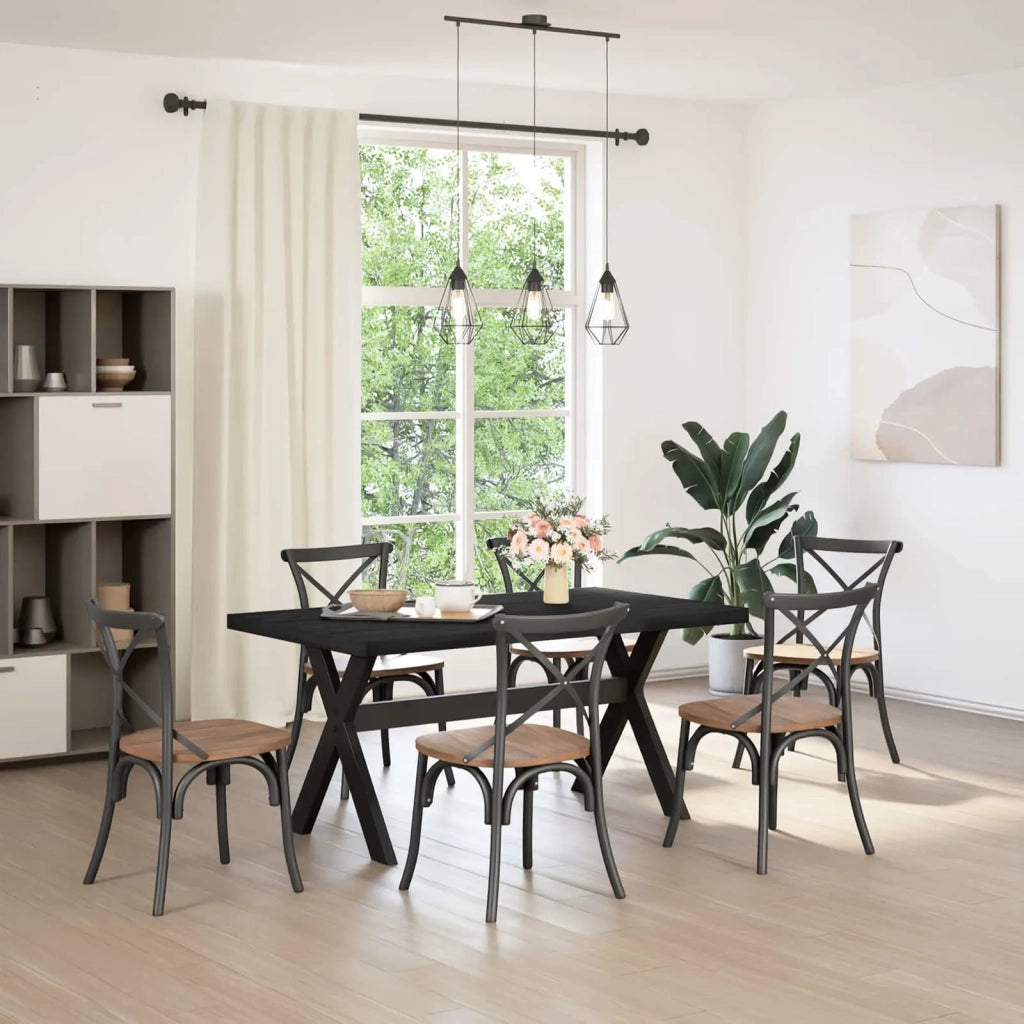 Tavolo da pranzo NOAIN 160 cm Legno Massello di Pino Nero 42020914