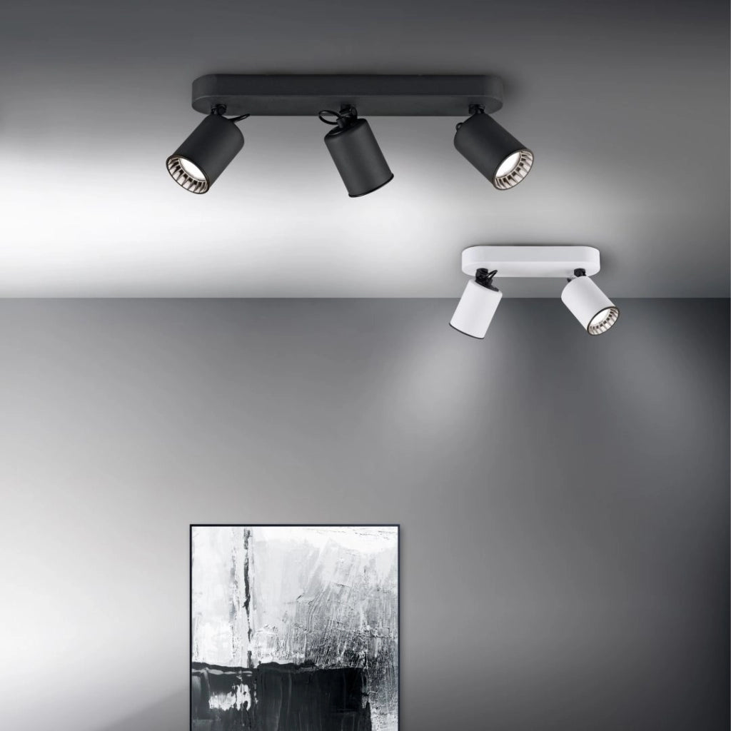 Faretto da soffitto Pago nero 3xGU10 orientabile Trio