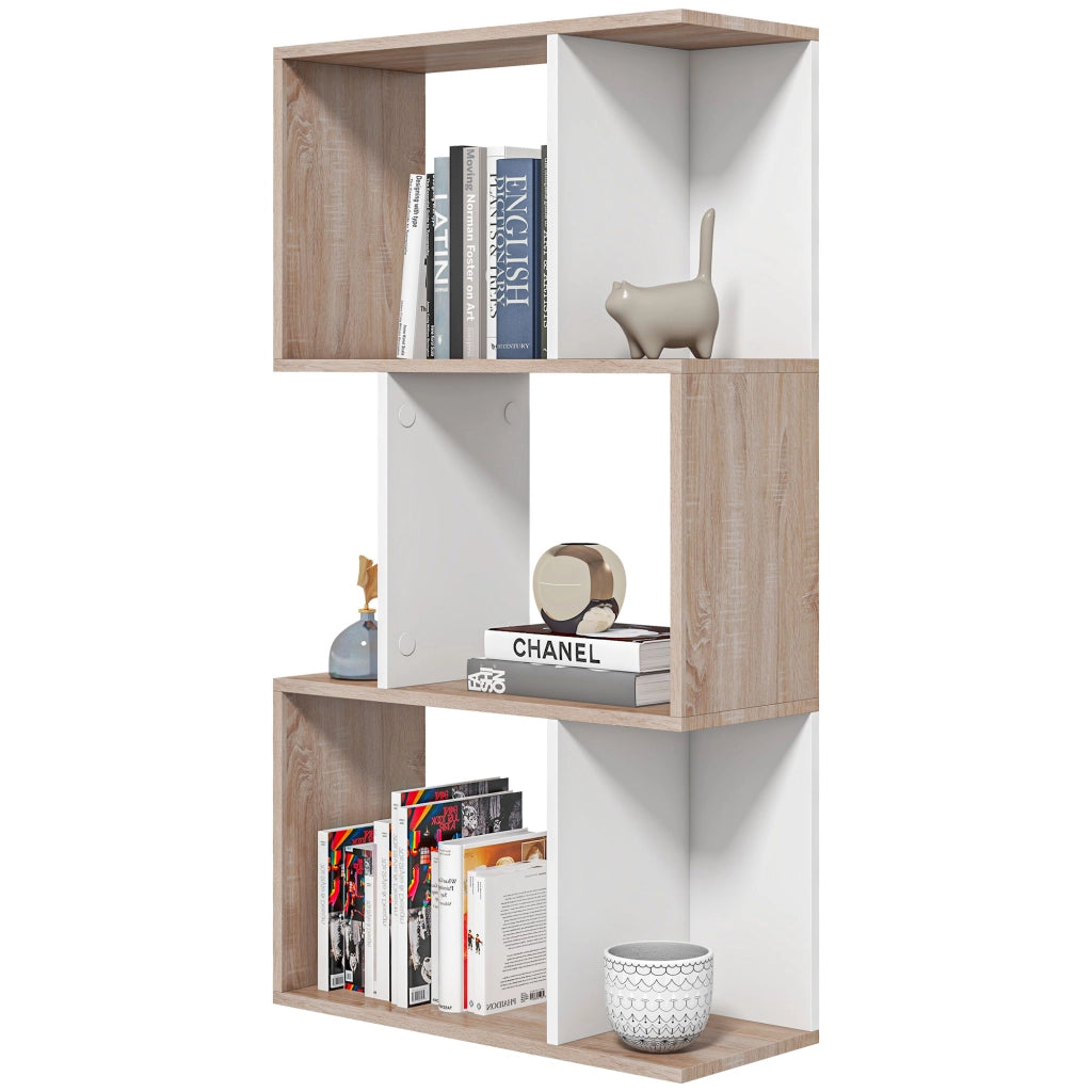 Libreria di Design Scaffale Ufficio Legno Moderna 3 Ripiani 60 ¡Á 24 ¡Á 111.4cm