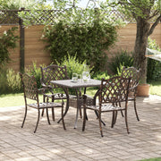 Set da pranzo da giardino 5 pezzi in alluminio fuso bronzo
