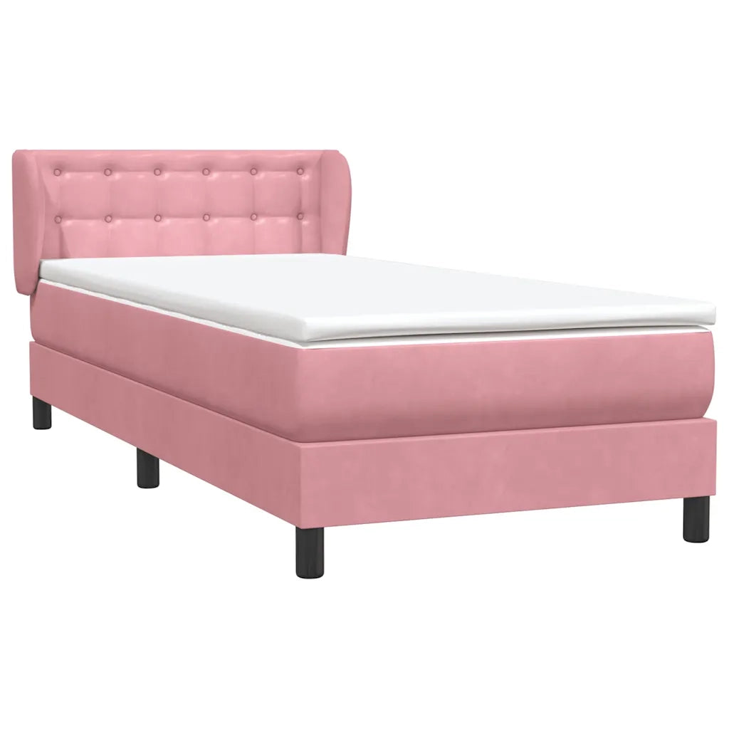Giroletto a Molle con Materasso Rosa 90x220 cm Velluto 3317894