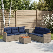 Set di divani 8 pz Grigio e Blu Navy Rattan sintetico e Acciaio 3448547