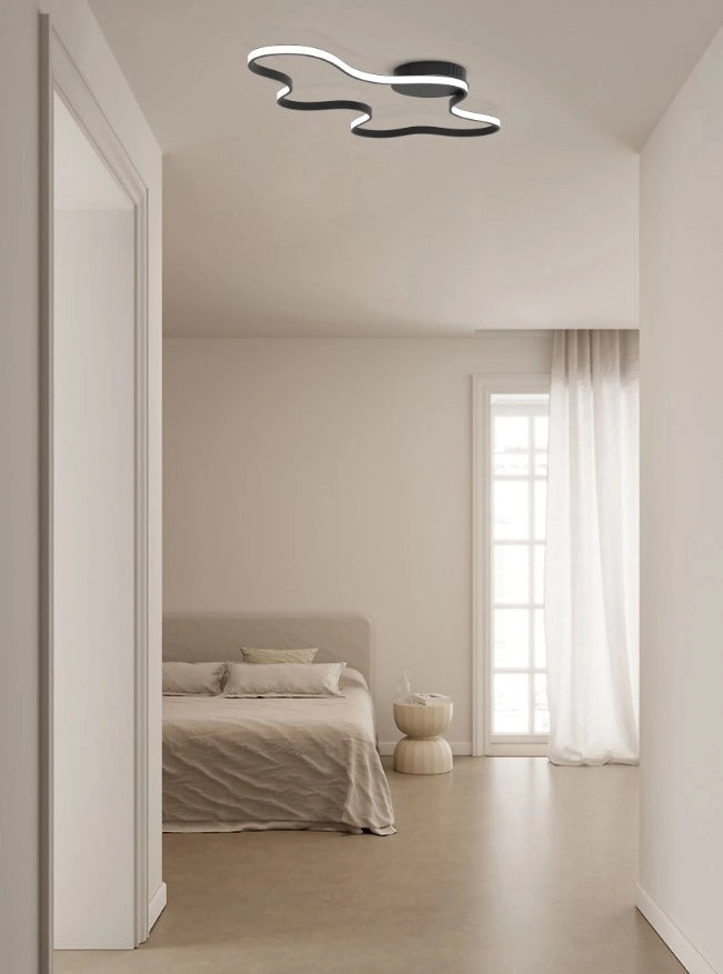 CLARA-P N  Lampada da soffitto o parete nera 50cm led integrato 2800 - 5000 kelvin DIMMERABILE