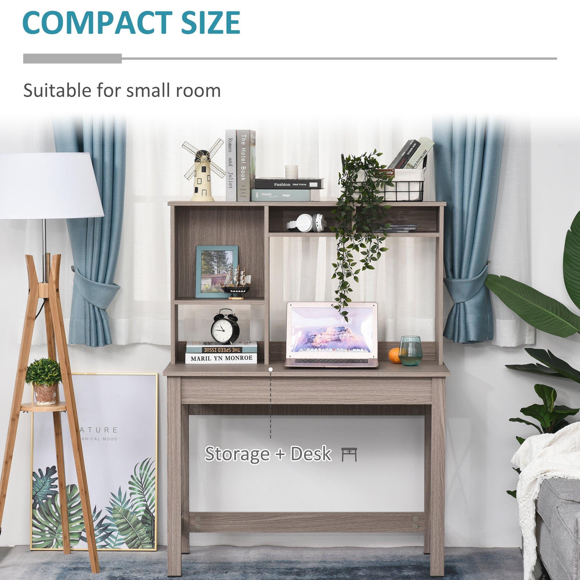 Scrivania da Ufficio Porta PC 105x50x137,5 cm con Libreria in Legno Truciolare Marrone