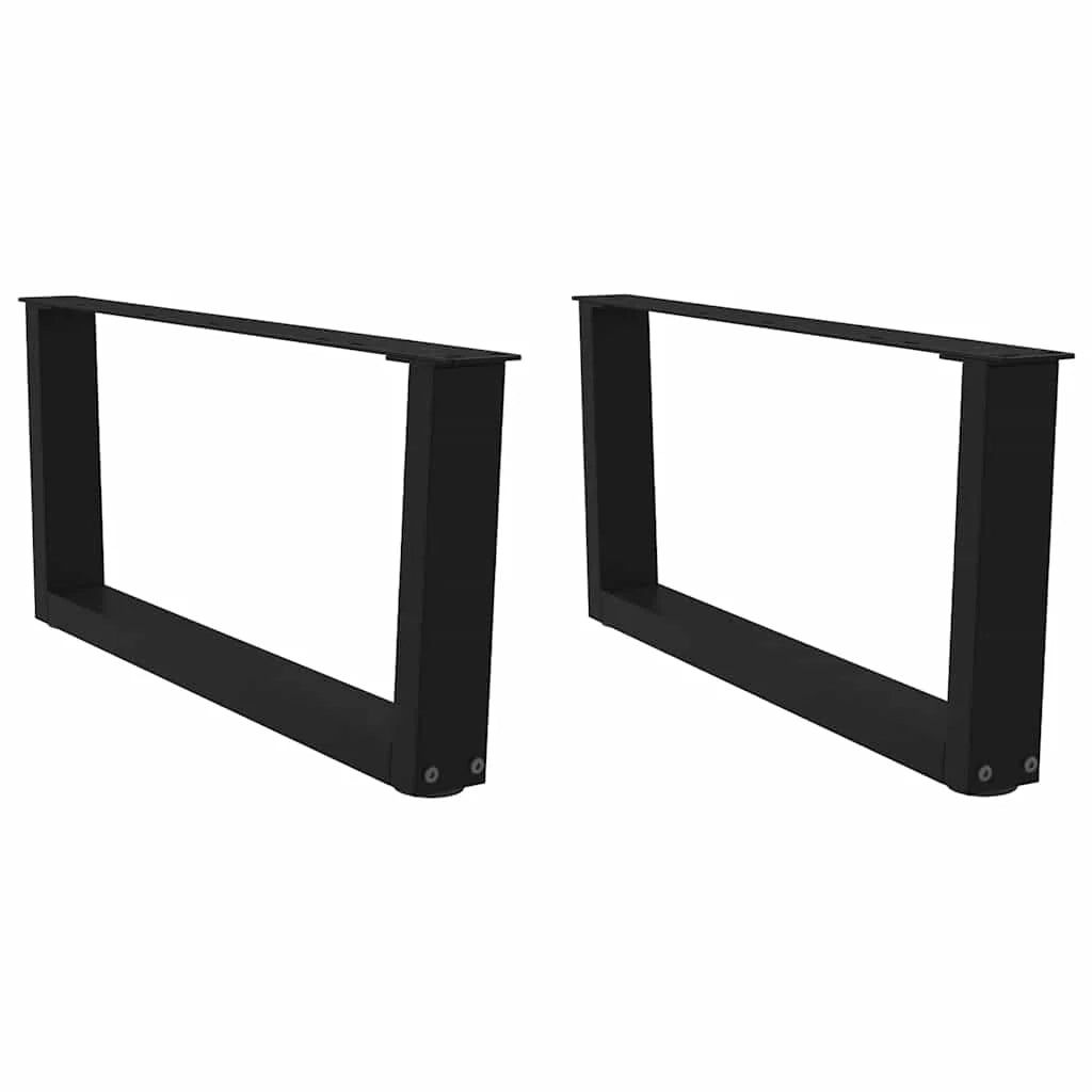 Set di 2 gambe per tavolino da caffè a forma di V per un tavolo moderno da 70 x 31 cm con guide regolabili in acciaio nero 02_0056904