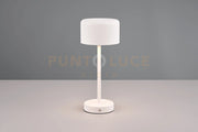 JEFF LAMPADA DA APPOGGIO RICARICABILE METALLO BIANCO ACCENSIONE TOUCH H. 30CM LED 1,5W 120lm, 3000K DIMMERABILE