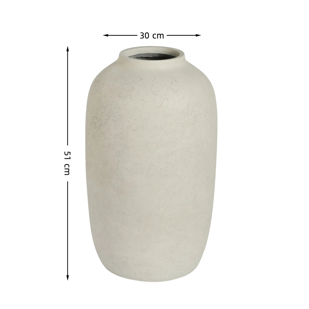 Fioriera rotonda impermeabile design moderno per interni ed esterni in ossido di magnesio bianco 30 × 51 cm