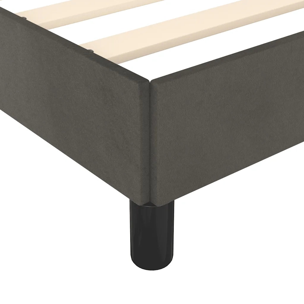Struttura letto senza Materasso Grigio Scuro 137x190 cm Velluto 347355