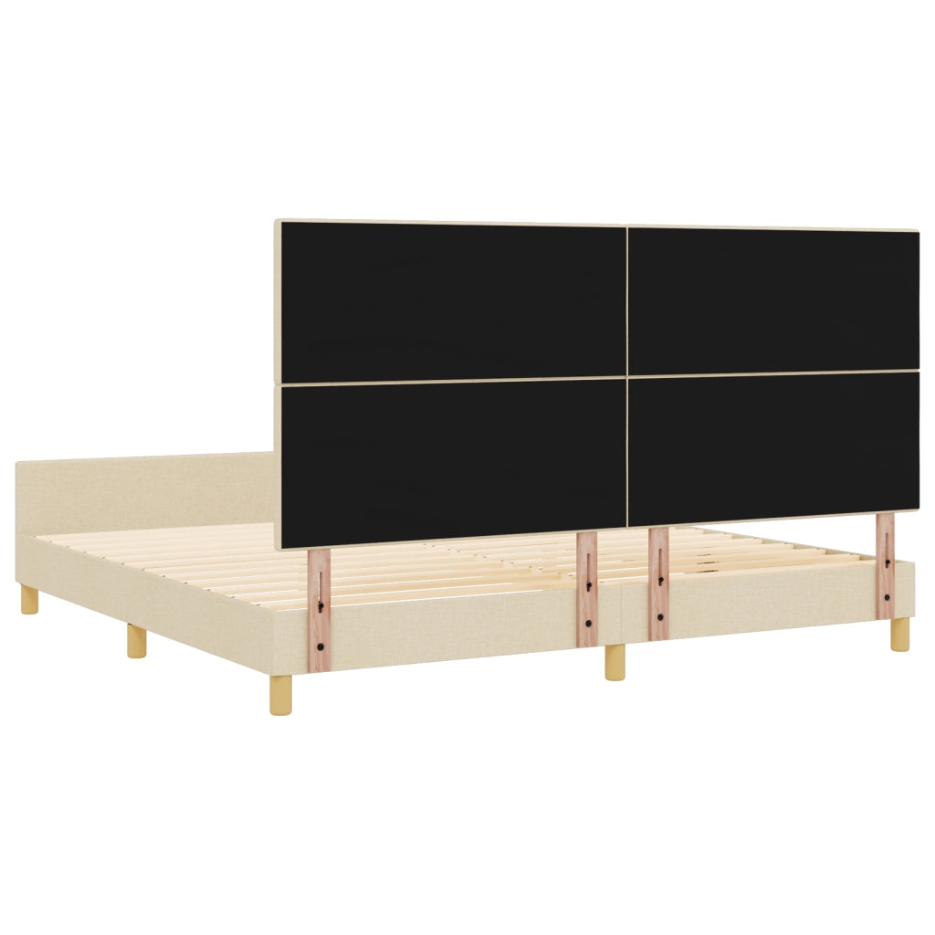 Letto  Crema 200x200 cm in Tessuto