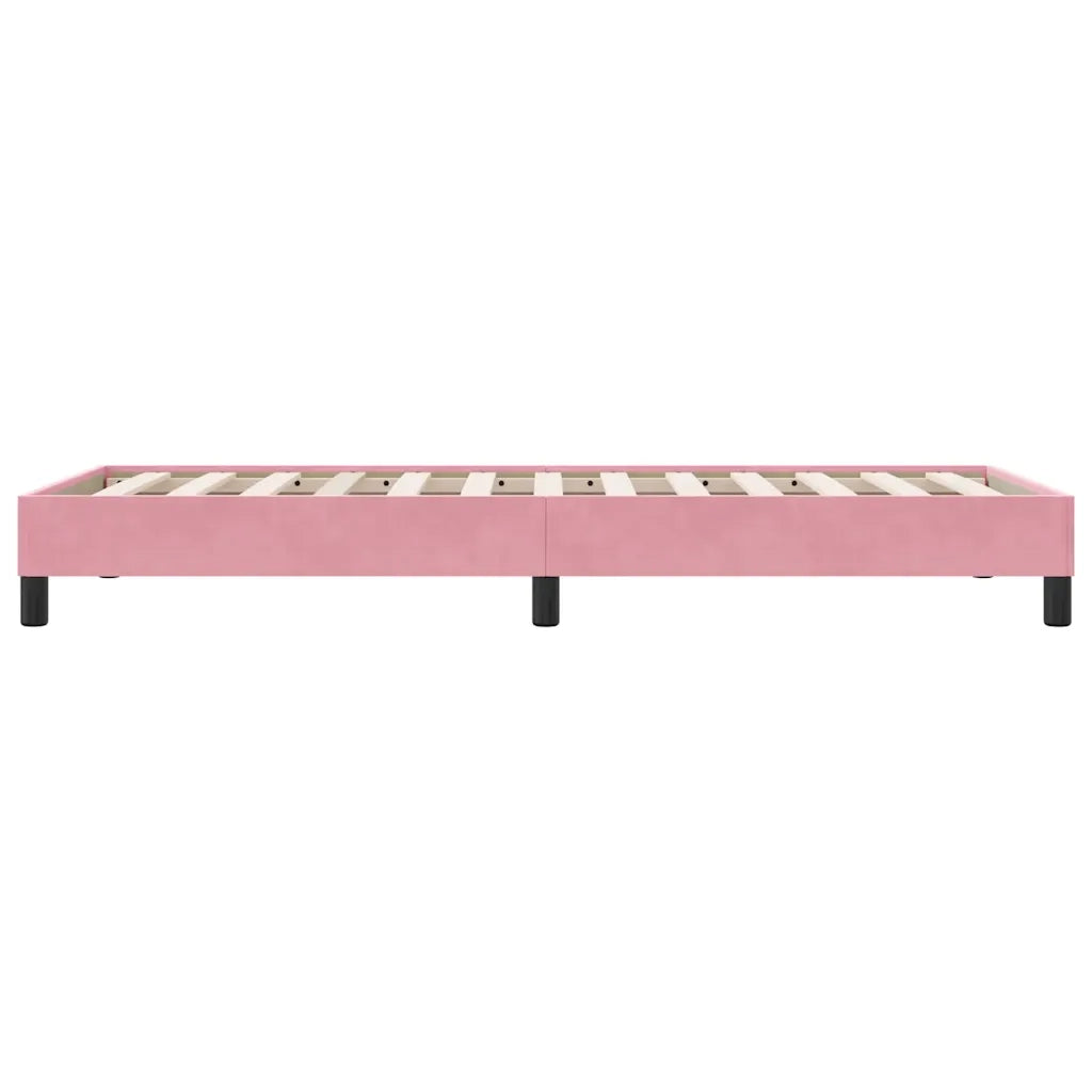 Letto singolo | Letto per adulti | Giroletto a Molle senza Materasso Rosa 80x210 cm Velluto