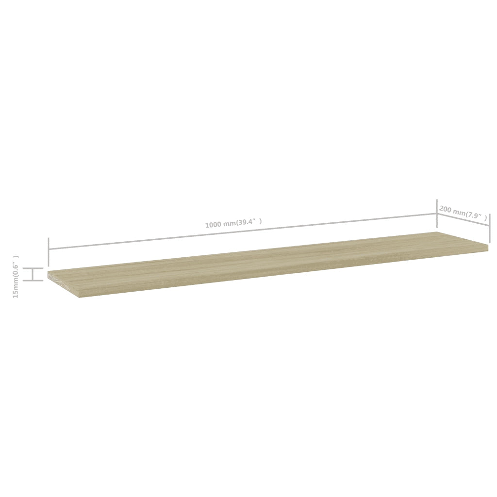 Ripiani per Libreria 4pz Rovere Sonoma 100x20x1,5cm Multistrato 805384