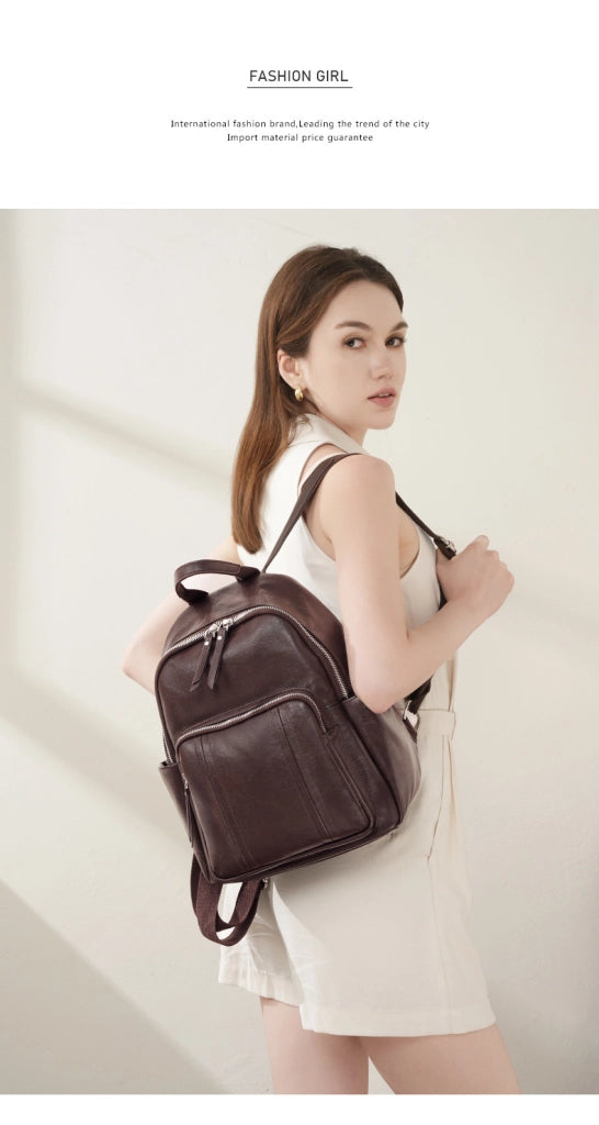 Zaino in vera pelle marrone