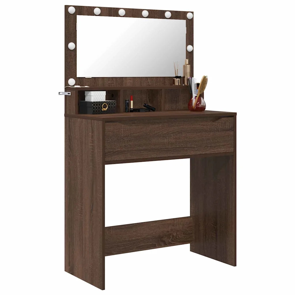 Tavoli da Trucco per Camera da Letto Rovere Marrone 888974