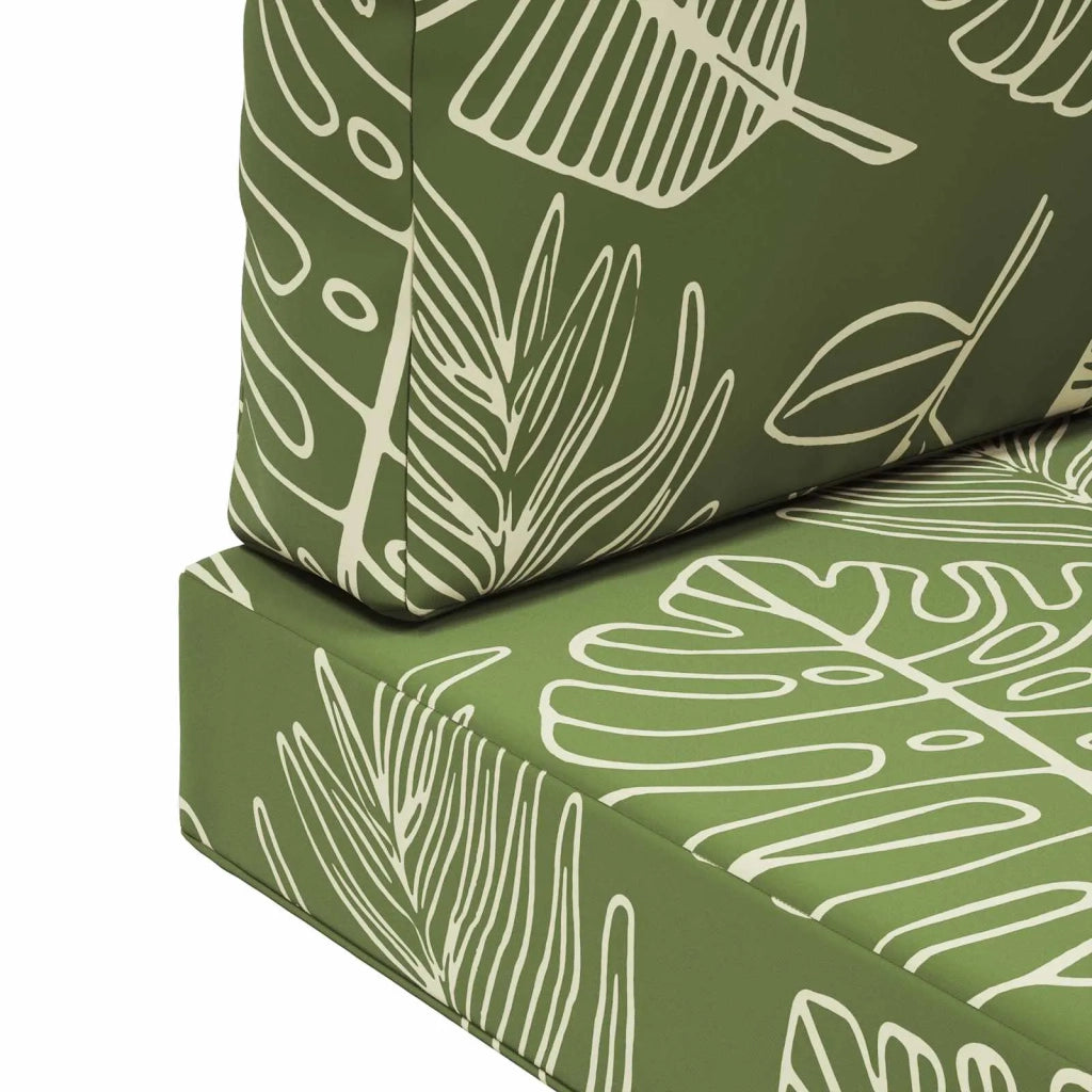 Cuscino per divano da esterno 3 pcs Design a foglia Poliestere