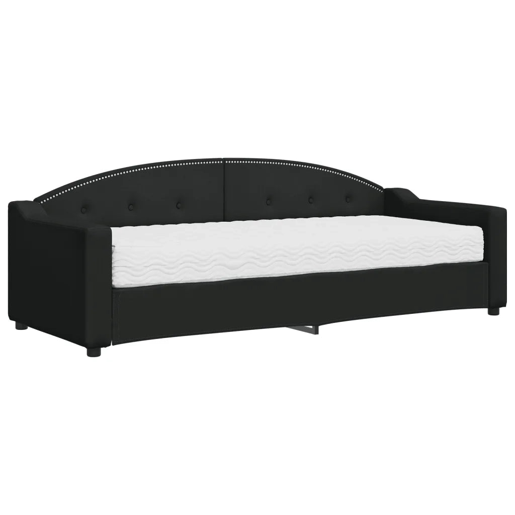 Divano Letto con Materasso Nero 80x200 cm in Tessuto 3197509